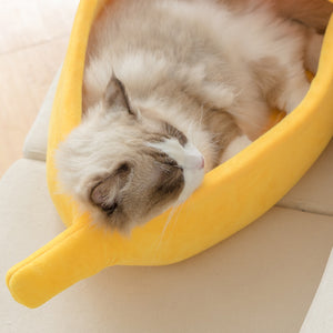 Funny Banana Cat Bed House Cute Cozy Cat Mat Beds