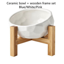 Load image into Gallery viewer, Diamond Ceramics Pet Bowls Dog Bowl Oblique Pet Feeder Large Capacity High Foot Oblique Bowl Protection Spine Cat Food Bowl 13